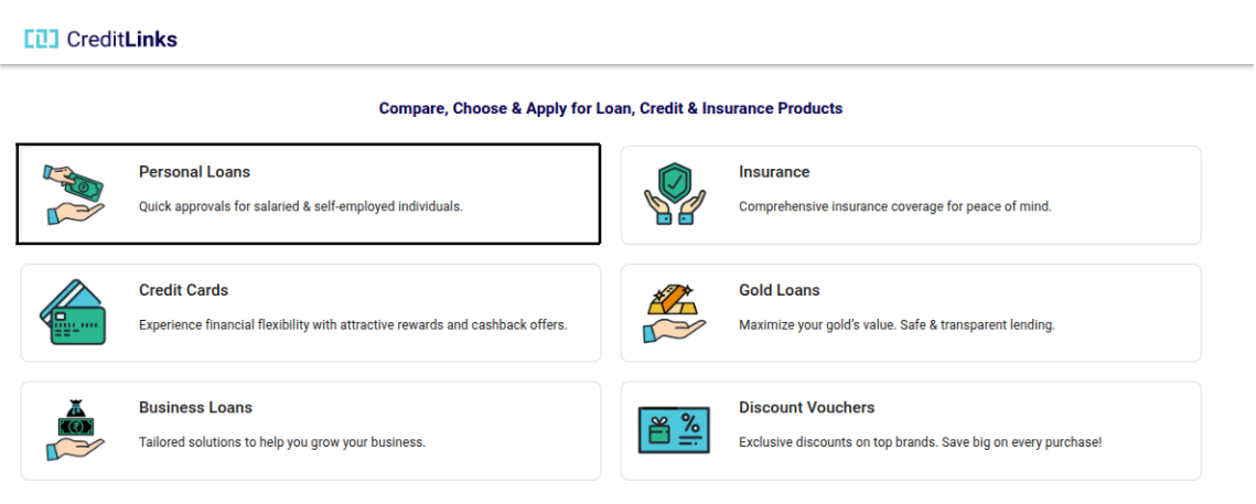 Personal Loan Option Screen